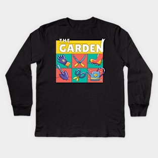 Garden gardening plants flowers tool park Kids Long Sleeve T-Shirt